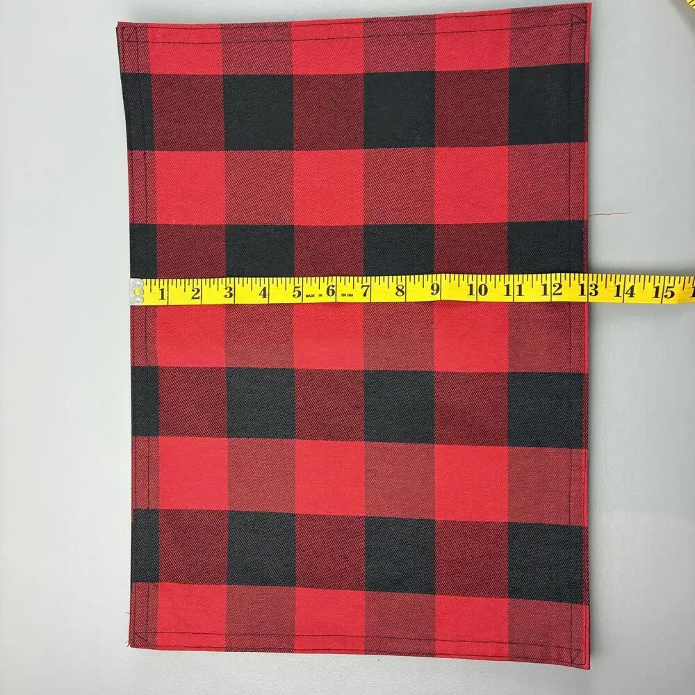 Red and Black Buffalo Check Plaid Cabincore Holiday Christmas Placemats